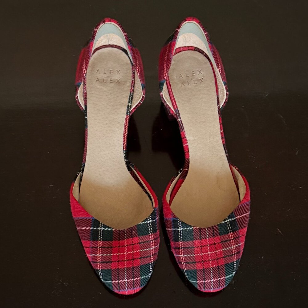 Alex + Alex Tartan Plaid Block Heels - Size 10